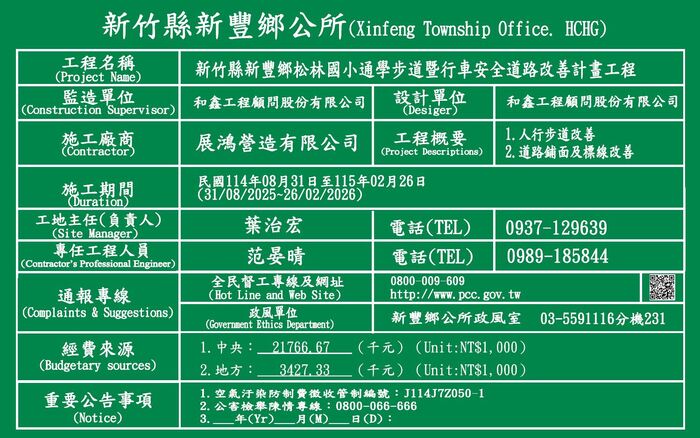 通學步道施工--工程告示牌圖片